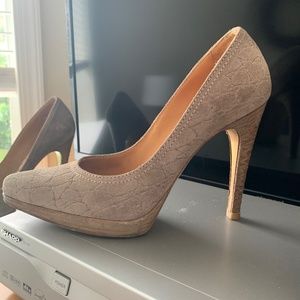 Casadei suede croc print pumps